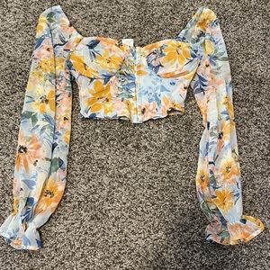 Floral corset crop top